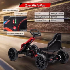 Electric Go Kart For Toddlers,12V Drift Kart With 7Ah Battery, Adjustable Seat, High/Low Safety Speed Max 2.8MPH For Child, Max Load 66lbs -The Range Shop GUEST 661a88ce 8185 4882 a978 862c655531bf