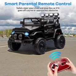 Ride On Truck Car For Kids, 12V Electric Ride On Car With Remote Control, Spring Suspension, Led Lights, 3 Speeds -The Range Shop GUEST 664eea1b 918f 45c3 8dfd a1d4248b4586