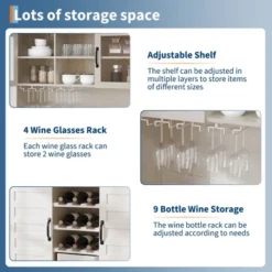 72 Inch Tall Kitchen Pantry Cabinet With 4 Doors And 2 Drawers, Wine Rack, Large Kitchen Storage, Adjustable Shelf, Coffee Wine Bar Counter -The Range Shop GUEST 66f37657 dd7e 47f3 83be 3c23ef16fd8e