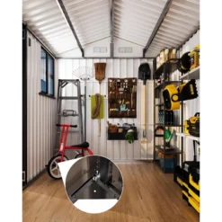 6x8 Ft Metal Outdoor Storage Shed With Window, Lockable Tool Storage Sheds, Oversized Steel Garden Sheds With Sloped Roof For Backyard, Patio, Garage 15 6x8 Ft Metal Outdoor Storage Shed With Window, Lockable Tool Storage Sheds, Oversized Steel Garden Sheds With Sloped Roof For Backyard, Patio, Garage -The Range Shop GUEST 674cd5c5 b403 4cf5 a74b 901e622bfcaf