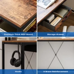 68 Inch Gaming Desk, With Power Outlets And Monitor, Corner Computer Desk, Home Office Desk, For Home, Office, Living Room -The Range Shop GUEST 67c02a49 f938 4f4f a853 c542228d999a