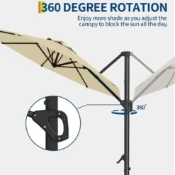 10FT Cantilever Umbrella Outdoor Patio Umbrella With Base And 360-Degree Rotation, Windproof -The Range Shop GUEST 67e5736b ffe9 4e97 be9f 010947a1e591