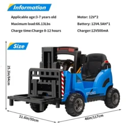 12V Kids Ride On Forklift Car, Electric Ride On Construction Car With Remote Control, Liftable Fork And Pallet, , Music Ride On Toy For Kids -The Range Shop GUEST 6840be06 8948 41b8 9df6 7351b66436ba