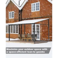 12x20 FT Lean To Gazebo, Hardtop Wall Mounted With Polycarbonate Roof, Heavy Duty Aluminum Frame Patio Awnings For Deck, Porch, Backyard, Garden 12 12x20 FT Lean To Gazebo, Hardtop Wall Mounted With Polycarbonate Roof, Heavy Duty Aluminum Frame Patio Awnings For Deck, Porch, Backyard, Garden -The Range Shop GUEST 695fe189 afcf 41d4 afa5 c00746871c8c 1