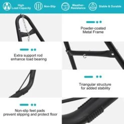 Hammock Stand - Steel Hammock Frame, 550 LBS Capacity, 2 Person, Fits Hammocks 9 To 14 Ft, Adjustable Universal For Indoor Outdoor Backyard Camping -The Range Shop GUEST 697d7121 5151 45d0 9651 3917b046ef9e