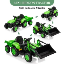 12V Kids Ride On Excavator Toy With Remote Control, Kids Electric Tractor Car With Music, LED Lights, Horn, Trailer & Dozer Bucket, Boys Girls 3-10 -The Range Shop GUEST 6b3e7c42 bd09 4675 8fc9 cc9b48ce5465
