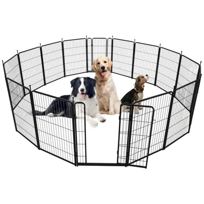Dog Playpen For Large Medium Small Dogs, Metal Dog Fence With Gate,40 Inch 8 Panels Outdoor Pet Play Pen,Portable And Fold Up Puppy Exercise Pen 3 Dog Playpen For Large Medium Small Dogs, Metal Dog Fence With Gate,40 Inch 8 Panels Outdoor Pet Play Pen,Portable And Fold Up Puppy Exercise Pen - Image 3