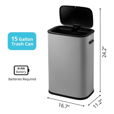 14.5 Gallon Motion Sensor Trash Can, Smart Trash Can With Lid, Automatic Garbage Can With Handle 6 14.5 Gallon Motion Sensor Trash Can, Smart Trash Can With Lid, Automatic Garbage Can With Handle - Image 6