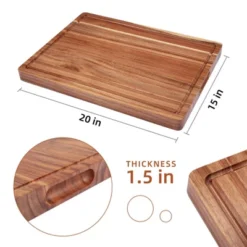 2 Piece Acacia Wood Cutting Board, 20x15 & 24x18 Inch Wooden Chopping Board Butcher Block With Deep Juice Grooves For Home Commercial Kitchen -The Range Shop GUEST 6c0a6fe5 81cf 487e 859b eaa8328d2e27 2