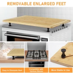 Bamboo Cutting Board, Large Noodle Board With 4 Removable Feet, Juice Groove, Stove Top Covers 10 Bamboo Cutting Board, Large Noodle Board With 4 Removable Feet, Juice Groove, Stove Top Covers -The Range Shop GUEST 6c55748f 286e 4d89 9e41 7330a10b925c