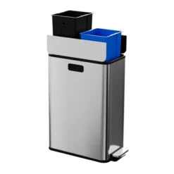 15-Gallon Dual Trash Can, Step-On Pedal Kitchen Trash Bin With Butterfly Lid, Removable Inner Bucket -The Range Shop GUEST 6cf0d88b 1703 4918 b4d7 78065258ec53