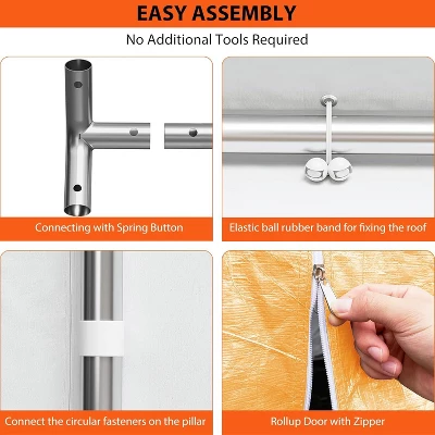 13 X 20 FT Metal Carport, With Side-Opening Door & Roll-Up Windows, All-Inclusive Metal Carport, Outdoor Portable Garage Shelters Tents, Yellow 2 13 X 20 FT Metal Carport, With Side-Opening Door & Roll-Up Windows, All-Inclusive Metal Carport, Outdoor Portable Garage Shelters Tents, Yellow - Image 2