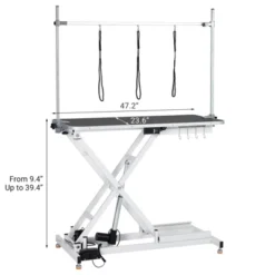 47'' Electric Dog Grooming Table, Heavy Duty Height Adjustable Lifting Grooming Table With Arm, Hooks, Leash, Pet Grooming Lift Table