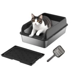 Stainless Steel Cat Litter Box With Lid, Large Litter Box For Big Cats Non-Stick Stainless Steel Cat Boxes With Double Layer Litter Mat And Scoop -The Range Shop GUEST 6ee7bcdd 51b1 4a51 aac2 b8b1073ba29b