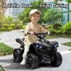 6V Ride On Toy, Kids ATV 4 Wheeler With 1.8MPH Max Speed, Wear-Resistant Wheels, Music & Foot Pedal, Electric Quad Car For Kids Toddlers