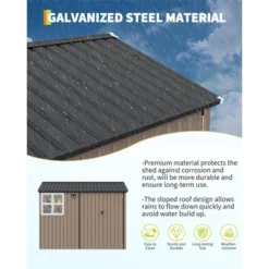 6x8 Ft Metal Outdoor Storage Shed With Window, Lockable Tool Storage Sheds, Oversized Steel Garden Sheds With Sloped Roof For Backyard, Patio, Garage 14 6x8 Ft Metal Outdoor Storage Shed With Window, Lockable Tool Storage Sheds, Oversized Steel Garden Sheds With Sloped Roof For Backyard, Patio, Garage -The Range Shop GUEST 705b991c 238b 4ef8 bcc3 88d7799a71d6