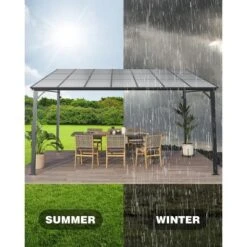 12x20 FT Lean To Gazebo, Hardtop Wall Mounted With Polycarbonate Roof, Heavy Duty Aluminum Frame Patio Awnings For Deck, Porch, Backyard, Garden 11 12x20 FT Lean To Gazebo, Hardtop Wall Mounted With Polycarbonate Roof, Heavy Duty Aluminum Frame Patio Awnings For Deck, Porch, Backyard, Garden -The Range Shop GUEST 70ee6796 3bfa 4fbe be87 2b8a579b2e5d 1