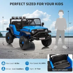 12V Kids Electric Ride-On Truck - Parent Remote Control, 3 Speed Settings, LED Lights & Music Player For Children Ages 3-6 Years -The Range Shop GUEST 7131f69c 4e75 471b 842e 07ede04b2352