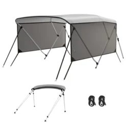 3 Bow Bimini Tops, Mesh Sidewalls Support Poles, Marine Grade Canvas Top, Includes 2 Straps Storage Boot 1 Inch Aluminum Frame -The Range Shop GUEST 7258a885 df15 43c4 84dd bff44c61286c