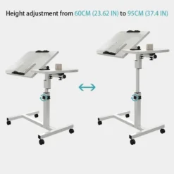 Overbed Table With Height Adjustable, Over Bed Table Movable Rolling Bedside Table Standing With Wheels, Desk Table With 0-90 Degrees Tilting -The Range Shop GUEST 740f3ddd a5ba 4c39 851f d35420b1df53