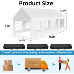 13 X 26 FT Outdoor Party Tent – Wedding Canopy, Patio & Camping Pavilion With Sidewalls & Storage Bags