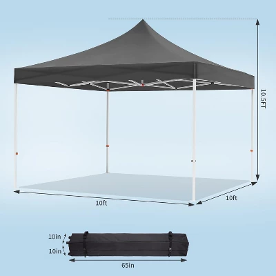 10 X 10 FT Pop Up Canopy, Heavy Duty Instant Tent W/Carry Bag, All Season Commercial Sun Shelter, Portable Canopy For Patio, Backyard, Bench, Garden 3 10 X 10 FT Pop Up Canopy, Heavy Duty Instant Tent W/Carry Bag, All Season Commercial Sun Shelter, Portable Canopy For Patio, Backyard, Bench, Garden - Image 3