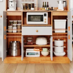 Kitchen Pantry Cabinet With Drawers - Wood Sideboard Buffet With Doors, Adjustable Shelf, Storage Rack, Coffee Bar Station For Kitchen Dining Room -The Range Shop GUEST 77fc0866 ab7a 4547 bca9 dca7e76bb88b