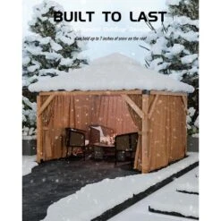 10x10 FT Hardtop Wood Gazebo For All Weather, Double Metal Roof, Wooden Frame, Net, And Curtain, For Patio, Deck, Backyard, Lawn, And Garden, Khaki -The Range Shop GUEST 7870540f b64e 4edc 8f4c eb50dfcdd277