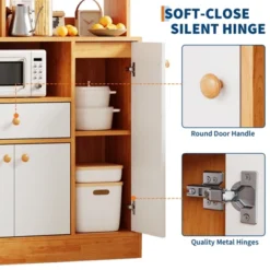 Kitchen Pantry Cabinet With Drawers - Wood Sideboard Buffet With Doors, Adjustable Shelf, Storage Rack, Coffee Bar Station For Kitchen Dining Room -The Range Shop GUEST 79672d8d 94d4 4a8e 95a7 d12c01054bf2