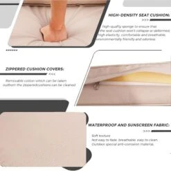 6 Pieces Patio Sectional Sofa Set, PE Rattan Daybed, Outdoor Wicker Sunbed Chaise Chair, Adjustable Backrest, For Poolside, Backyard -The Range Shop GUEST 79a8f46f 4de1 4b79 b099 f05ba61fa55f