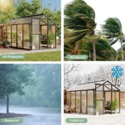 6x10x6.5 FT Greenhouses For Outdoors, Aluminum Green House With Polycarbonate Roof, Sliding Door, Adjustable Vent For Garden, Backyard, Patio, Black 11 6x10x6.5 FT Greenhouses For Outdoors, Aluminum Green House With Polycarbonate Roof, Sliding Door, Adjustable Vent For Garden, Backyard, Patio, Black -The Range Shop GUEST 79ecf7b7 c00a 49c0 a535 83d4dc352059
