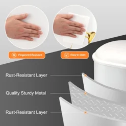 8 Gallon Step Trash Can, Garbage Can With Soft-Close Lid, Metal Garbage Bin, Without Inner Bucket -The Range Shop GUEST 7a173b80 958a 4de4 8c8c e9ac6cdc8f94