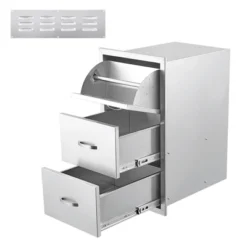 Outdoor Kitchen Drawer With Divider,Stainless Steel Flush Mount Single BBQ Drawer,Built-In Access Drawer With Venting Panel For Kitchen Island -The Range Shop GUEST 7a35caf6 7335 42f0 be66 8279547bc669