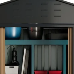 Metal Garden Shed ，Shed Outdoor Storage Shed With Sloping Roof And Vents, Slooping Roof Tool Shed For Backyard, Patio, Garden Yard，6 X 4 FT -The Range Shop GUEST 7a458139 68ce 4a86 af4f 8d30c34f4e9c