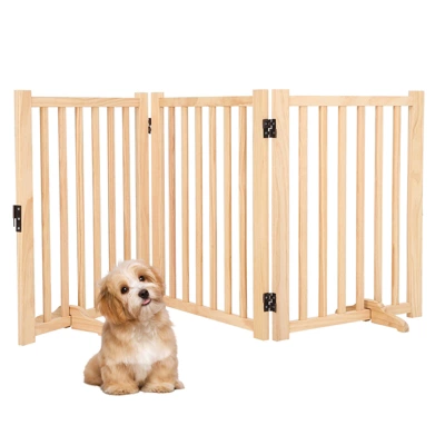 Wooden Freestanding Dog Gate, Folding Wooden Gates For Dogs Indoor For Doorways Stairs , Panel Dog Gate With No-Slip Mat 7 Wooden Freestanding Dog Gate, Folding Wooden Gates For Dogs Indoor For Doorways Stairs , Panel Dog Gate With No-Slip Mat - Image 7