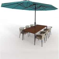 13 Ft Extra Large Double-Sided Patio Umbrella, Outdoor Umbrella With Water-Resistant Polyester Canopy, Crank Handle And 12 Strong Steel Ribs -The Range Shop GUEST 7b66bf76 bb24 4dcc 9214 35fd38f7c2f4