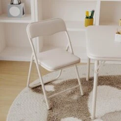 3-Piece Folding Upholstered Table And Chair, Square Card Table And Chair Set With Pu Soft Cushion, Metal Frame Children's Activity Table And Chairs -The Range Shop GUEST 7b907bc7 d1f2 4d9a 9ced 5963d70c18c2