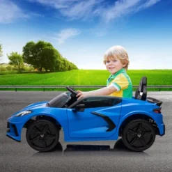 12V Kids Ride On Car, Sports Licensed Corvette Electric Car Toy For Toddles, With Remote Control, Visual Dashboard, LED Lights, Music, For Kids 3-10 -The Range Shop GUEST 7bf0bb55 93c9 410b beef 2d7ea6722c4a