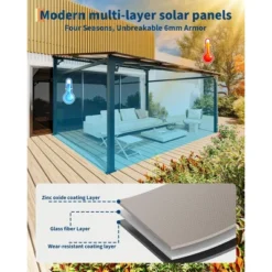 12' X 16' Lean To Hardtop Gazebo, Wall-Mounted Pergola With Polycarbonate Roof, Heavy Duty Aluminum Awnings For Patio, Deck, Porch, Backyard, Garden -The Range Shop GUEST 7c420345 fb0a 4de5 8cae ed4c05782158