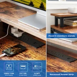 68 Inch Gaming Desk, With Power Outlets And Monitor, Corner Computer Desk, Home Office Desk, For Home, Office, Living Room -The Range Shop GUEST 7e0e3684 f2b5 4e05 9552 d41fe2857da6