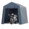 Outdoor Storage Shed 7x10 FT Carport With Roll-Up Zipper Door & Window, Waterproof & UV Resistant Portable Garage For Motorcycle, Bike, And Tools