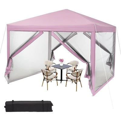 10 X 10 FT Pop Up Canopy, Party Tent With Mosquito Netting, Height Adjustable Instant Sun Shade, Portable Screen Shelter For Parties, Camping, Events 6 10 X 10 FT Pop Up Canopy, Party Tent With Mosquito Netting, Height Adjustable Instant Sun Shade, Portable Screen Shelter For Parties, Camping, Events - Image 6