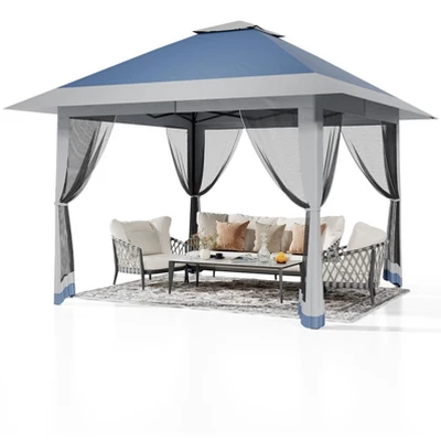 13x13 FT Gazebo Outdoor Canopy Tent, Outdoor Patio Gazebo, With Mosquito Netting, 4 Sandbags & Wheeled Bag, For Backyard 1 13x13 FT Gazebo Outdoor Canopy Tent, Outdoor Patio Gazebo, With Mosquito Netting, 4 Sandbags & Wheeled Bag, For Backyard