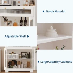 DobleePy 62" Pantry Cabinet With 1 Drawer, 2 Cabinets & 3 Adjustable Open Shelves, Tall Freestanding Storage Organizer For Kitchen & Dining Room -The Range Shop GUEST 80c0d8ef 5aa1 4761 8fbd 8129456ac281