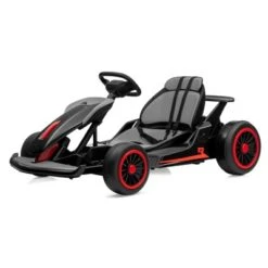 24V Kids Go Kart, Powerful Drift Kart With Dual 150W Motors, High Speed Electric Outdoor Ride On Toy, Battery Powered Ride On Racing Car With Music