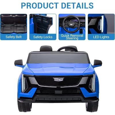 24V Licensed Cadillac Ride On Truck Car For Kids - 2 Seater Electric Vehicle W/Parent Remote Control, Smooth Start, For Boys Girls 2 24V Licensed Cadillac Ride On Truck Car For Kids - 2 Seater Electric Vehicle W/Parent Remote Control, Smooth Start, For Boys Girls - Image 2