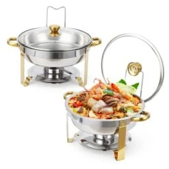 Chafing Dish Buffet , Buffet Servers And Warmers Set Of 2，Stainless Steel Buffet Chafers And Warmer Sets ，for Buffet With Lid Holder & Glass Lid -The Range Shop GUEST 81c99796 5298 405d b8da de160c8f5058
