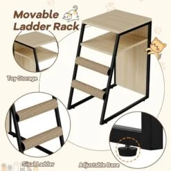 Cat Litter Box Enclosure, Double Cat House With Storage, Enclosed Litter Box Furniture With Ladder -The Range Shop GUEST 81ec51e5 5118 4044 956f c78612022fa9