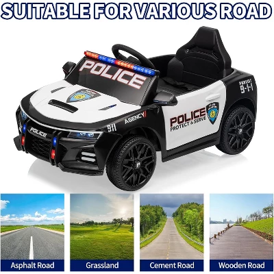 12V Kids Police Ride-On Car, Remote Control Electric Toy With LED Lights, Music, Horn & Safety Belt 5 12V Kids Police Ride-On Car, Remote Control Electric Toy With LED Lights, Music, Horn & Safety Belt - Image 5