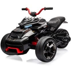 12V 3 Wheeler Ride On ATV Electric Motorcycle, W/Led Lights, High & Low Speed, Horn, Music, USB, Treaded Tires, For Kids Gift -The Range Shop GUEST 83346c76 159f 4a4b 81a4 fb1b6e1fe6a7